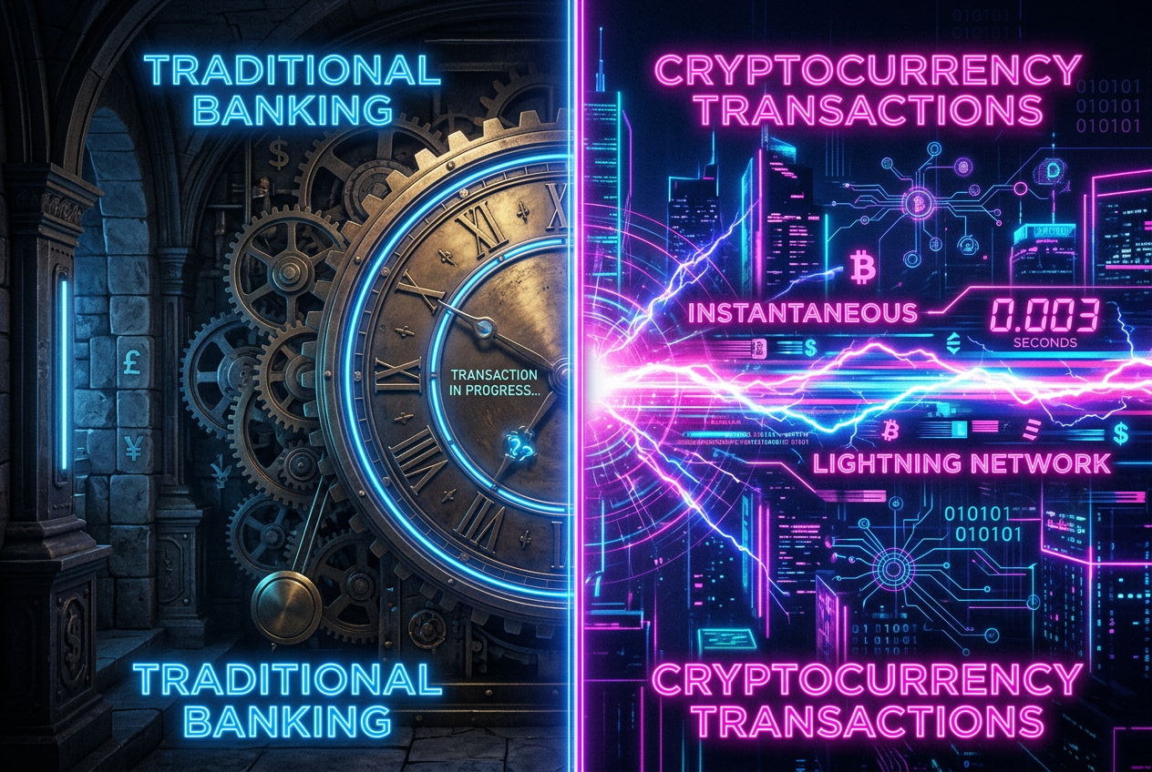 Porównanie szybkości transakcji krypto i tradycyjnych przelewów bankowych