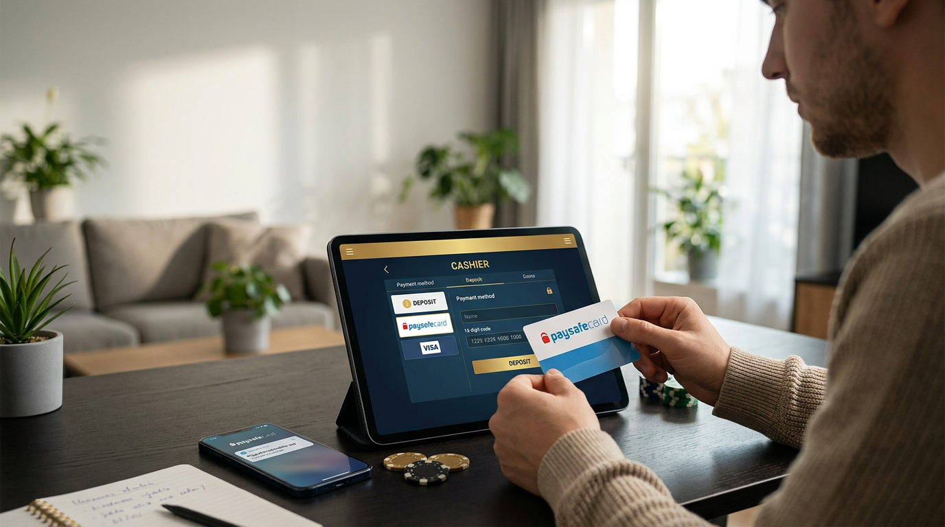 Nowoczesna wizualizacja bezpiecznych płatności Paysafecard w kasynie online
