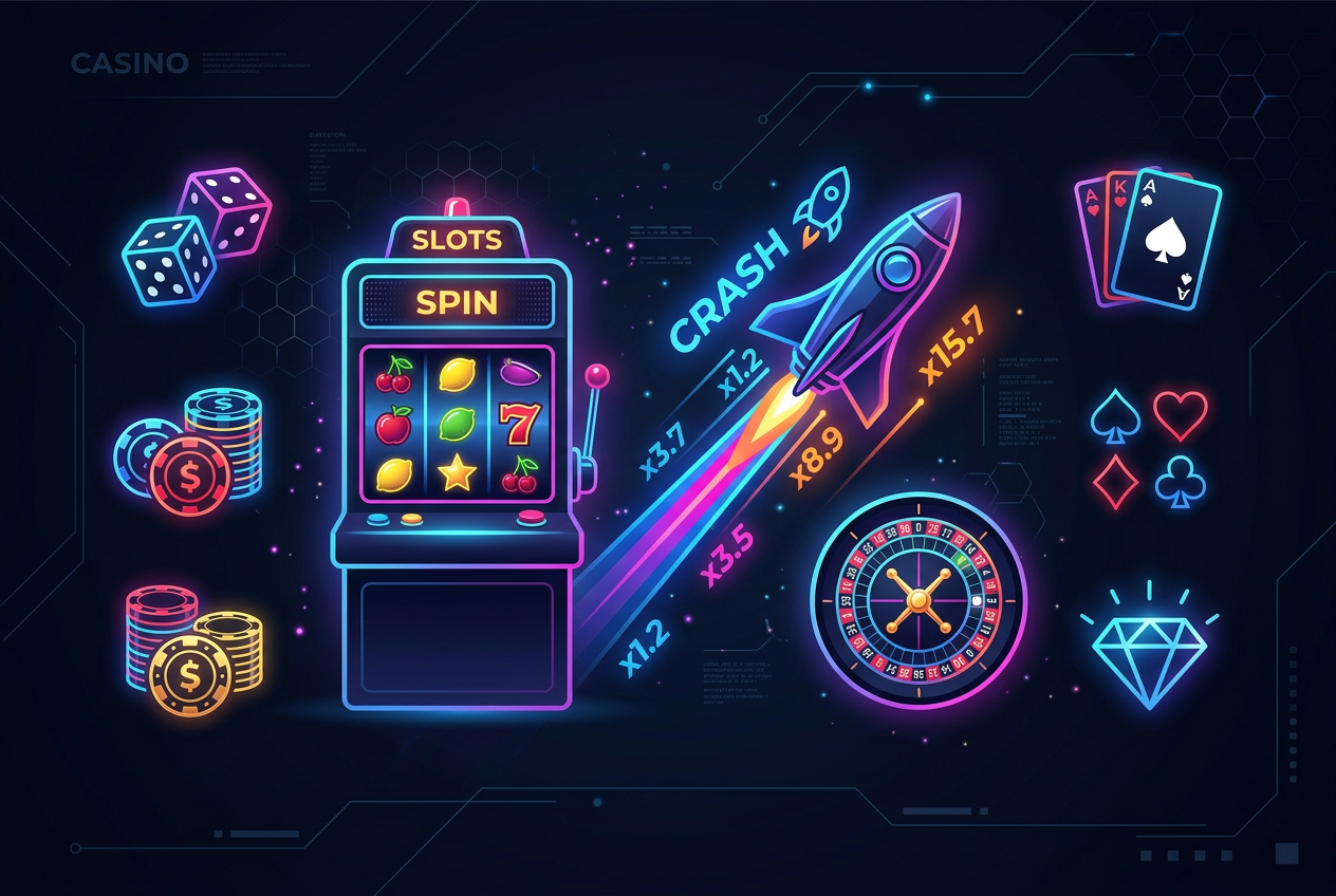 Ilustracja automatów do gier i gier typu crash idealnych dla niskich stawek